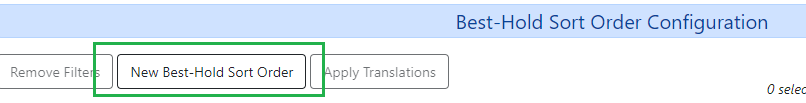 New Best-Hold Selection Sort Order